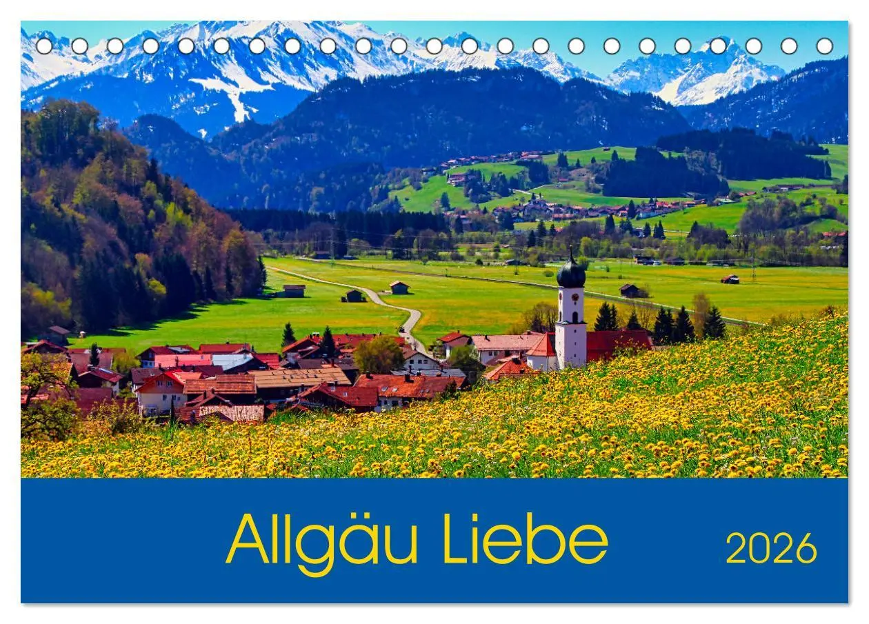 Cover: 9783457456668 | Allgäu Liebe (Tischkalender 2026 DIN A5 quer), CALVENDO Monatskalender