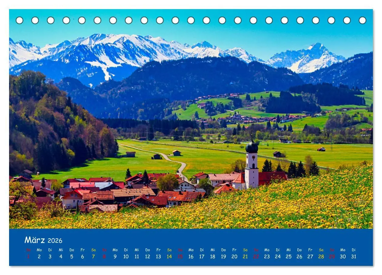 Bild: 9783457456668 | Allgäu Liebe (Tischkalender 2026 DIN A5 quer), CALVENDO Monatskalender
