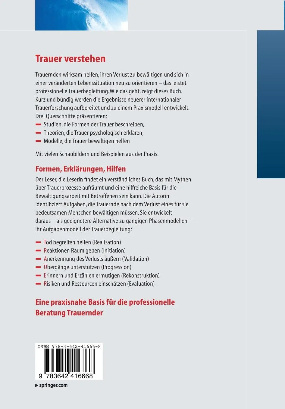 Rückseite: 9783642416668 | Trauer verstehen | Formen, Erklärungen, Hilfen | Kerstin Lammer | Buch
