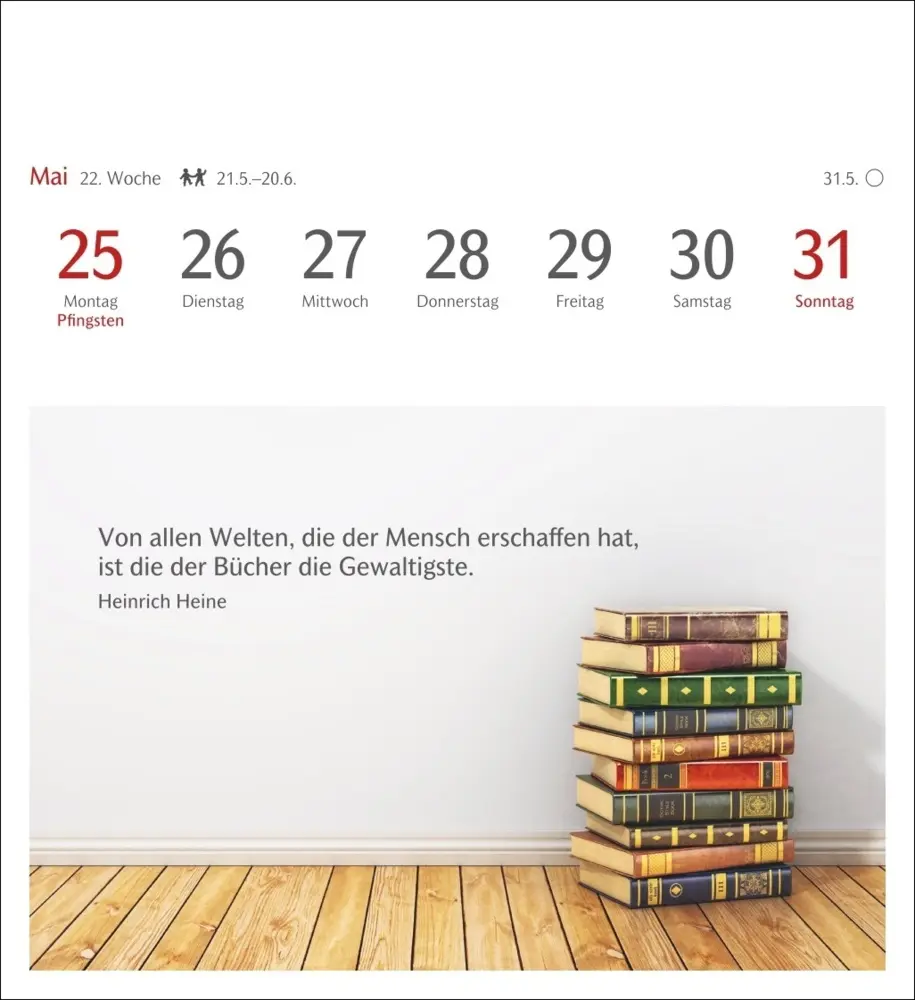 Bild: 9783840036668 | Die Welt der Bücher Postkartenkalender 2026 - Wochenkalender mit 53...