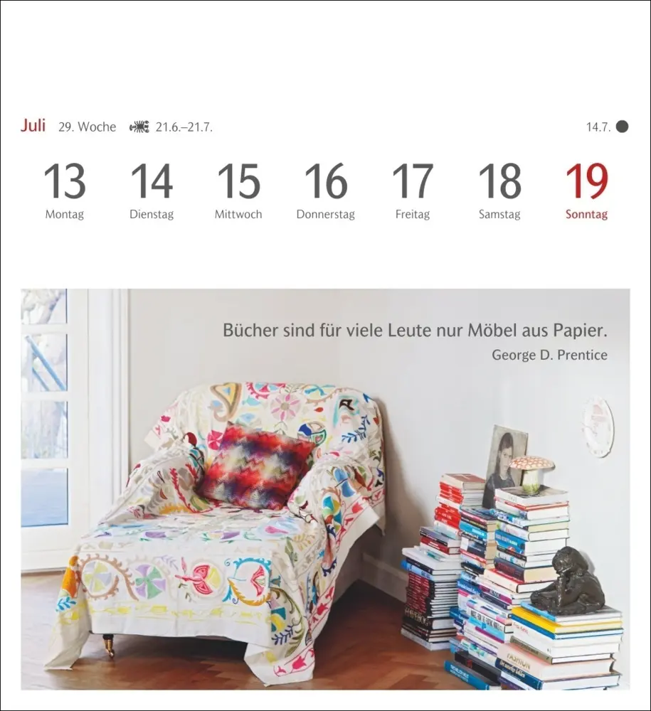 Bild: 9783840036668 | Die Welt der Bücher Postkartenkalender 2026 - Wochenkalender mit 53...