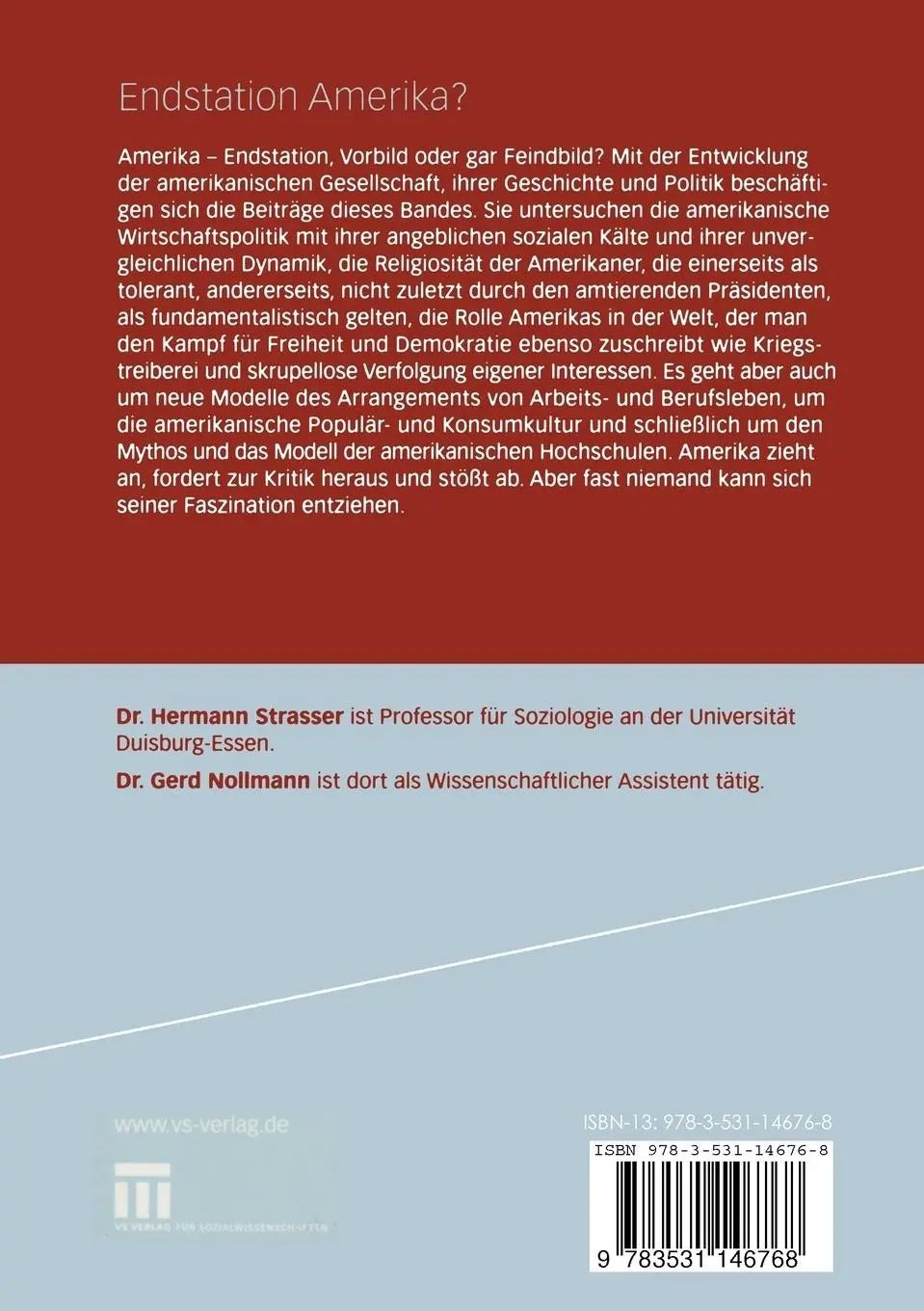 Rückseite: 9783531146768 | Endstation Amerika? | Gerd Nollmann (u. a.) | Taschenbuch | 237 S.