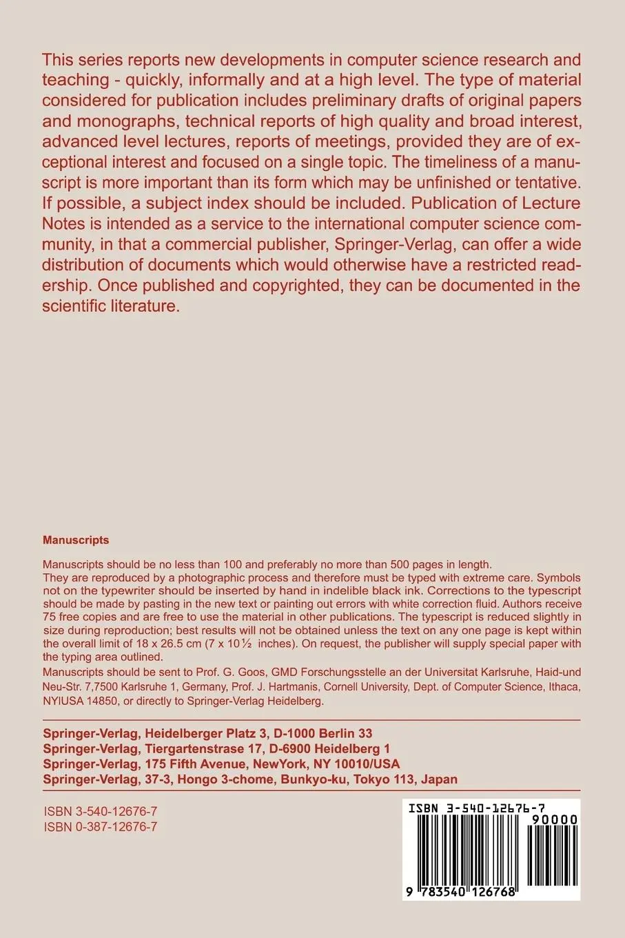 Rückseite: 9783540126768 | Direct Methods for Sparse Matrices | O. Osterby (u. a.) | Taschenbuch
