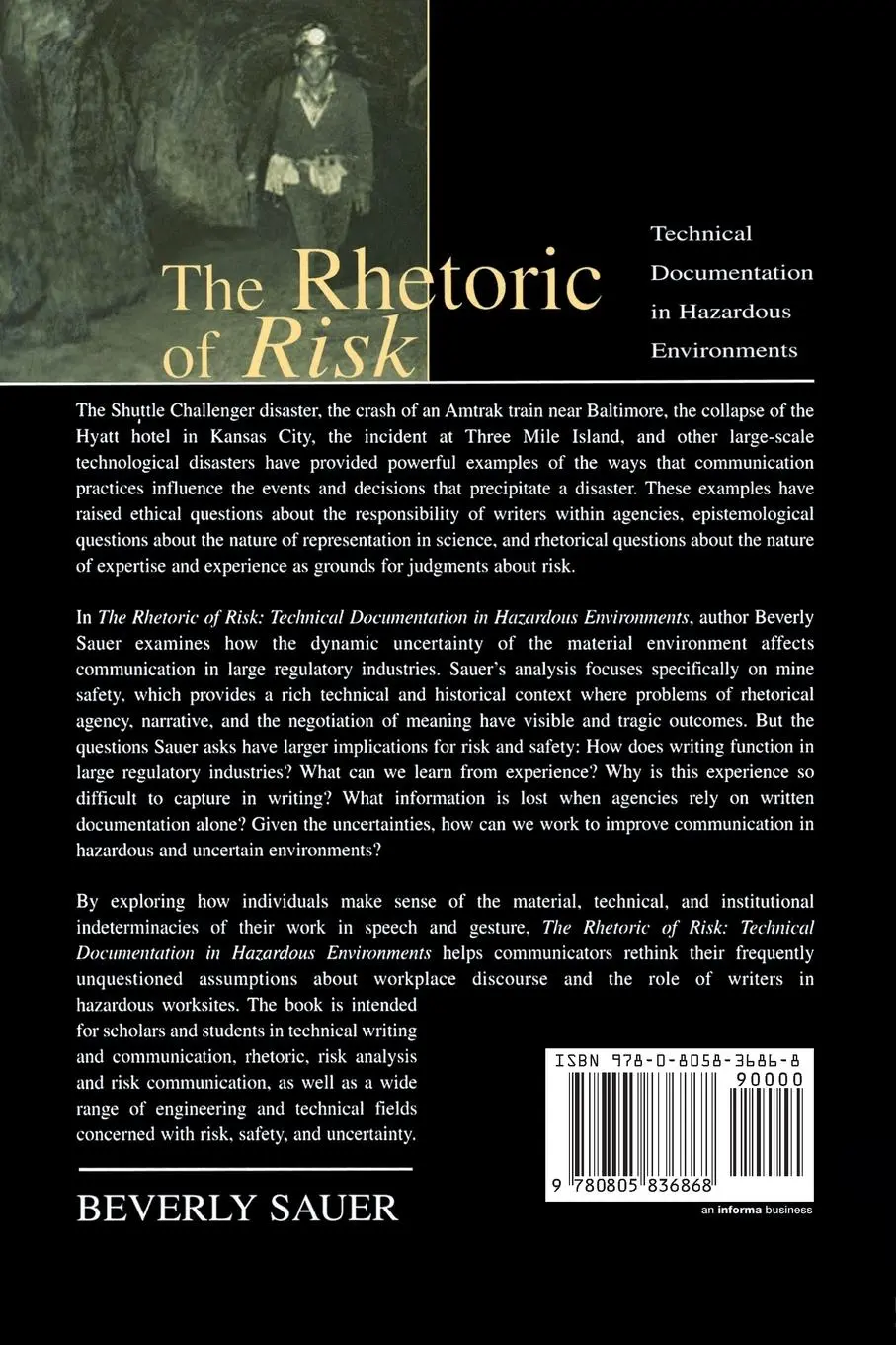 Rückseite: 9780805836868 | The Rhetoric of Risk | Beverly A. Sauer | Taschenbuch | Englisch