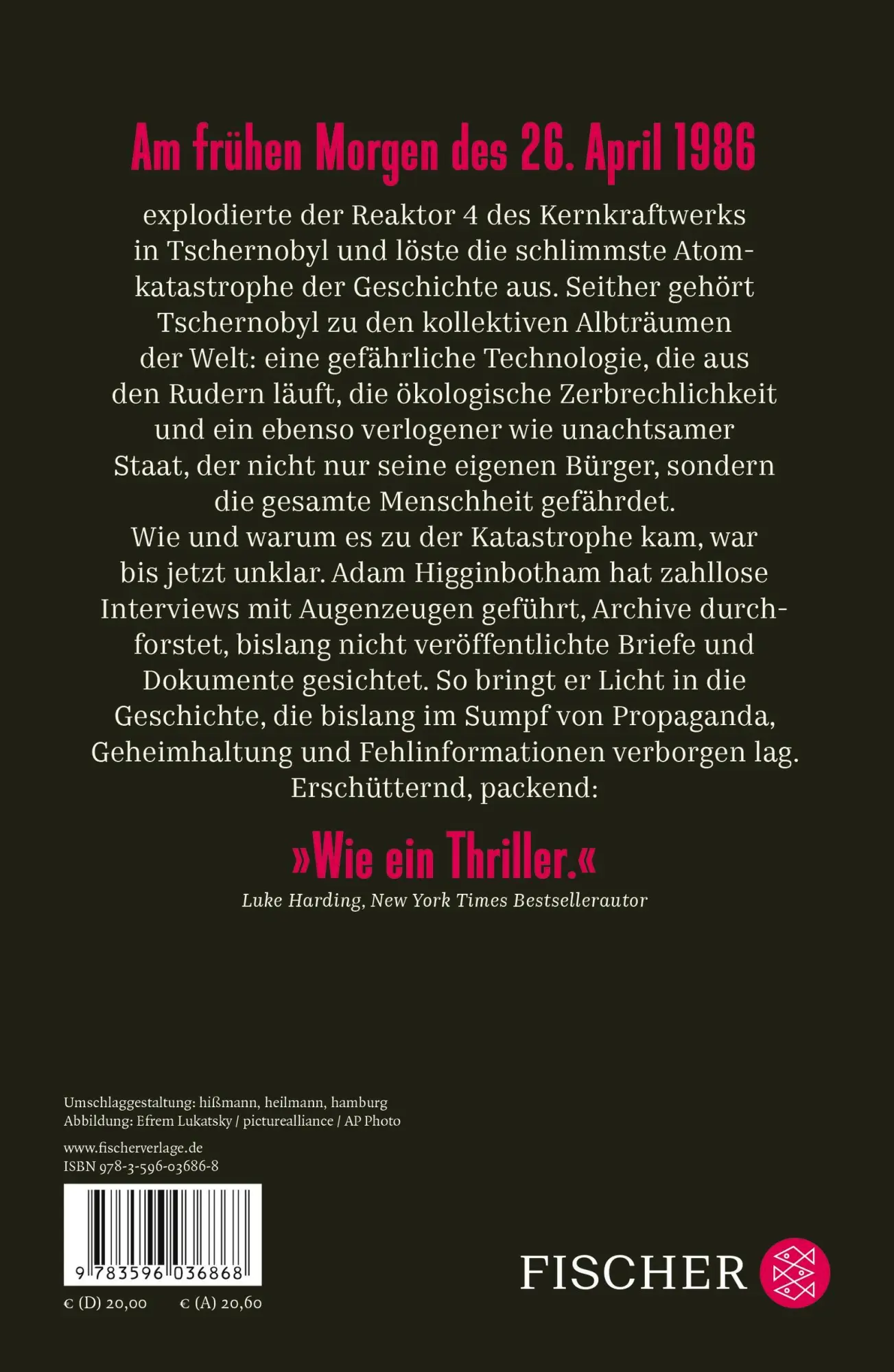 Rückseite: 9783596036868 | Mitternacht in Tschernobyl | Adam Higginbotham | Taschenbuch | 640 S.