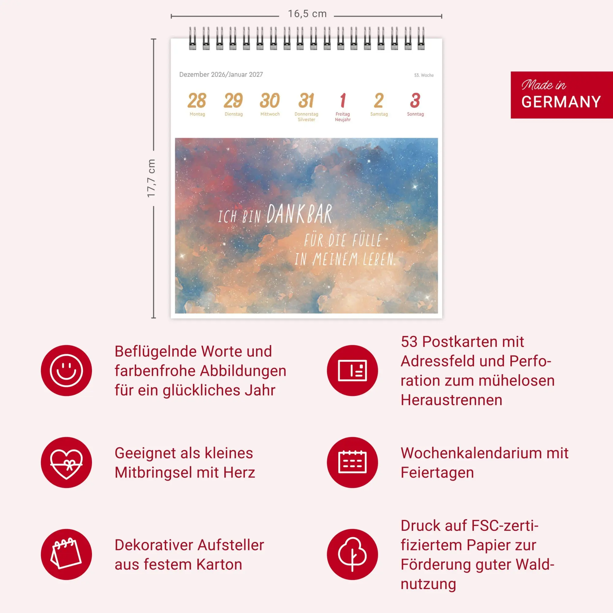 Bild: 9783756416868 | Ich bin einzigartig und wertvoll Premium-Postkartenkalender 2027 -...