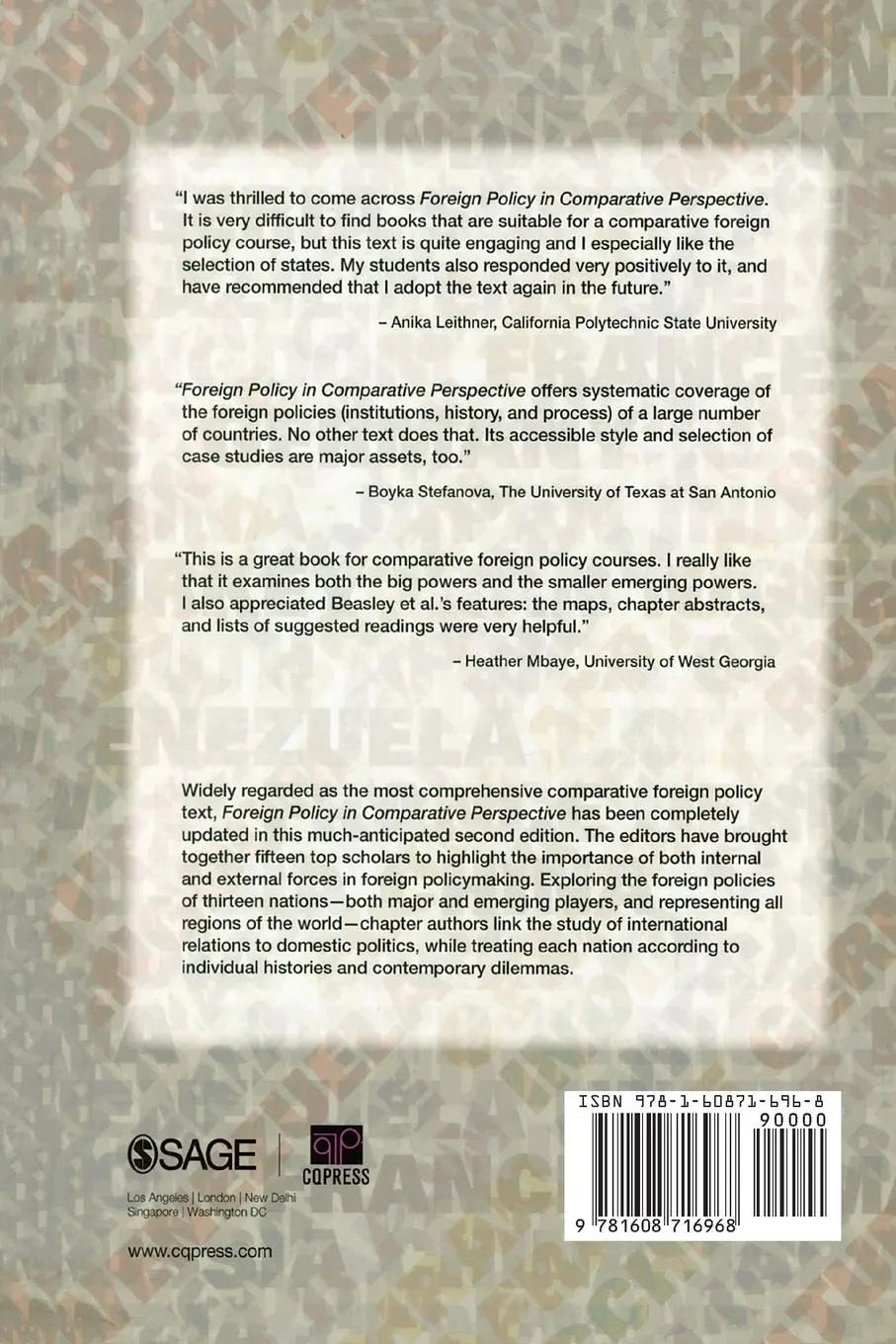 Rückseite: 9781608716968 | Foreign Policy in Comparative Perspective | Ryan K. Beasley (u. a.)