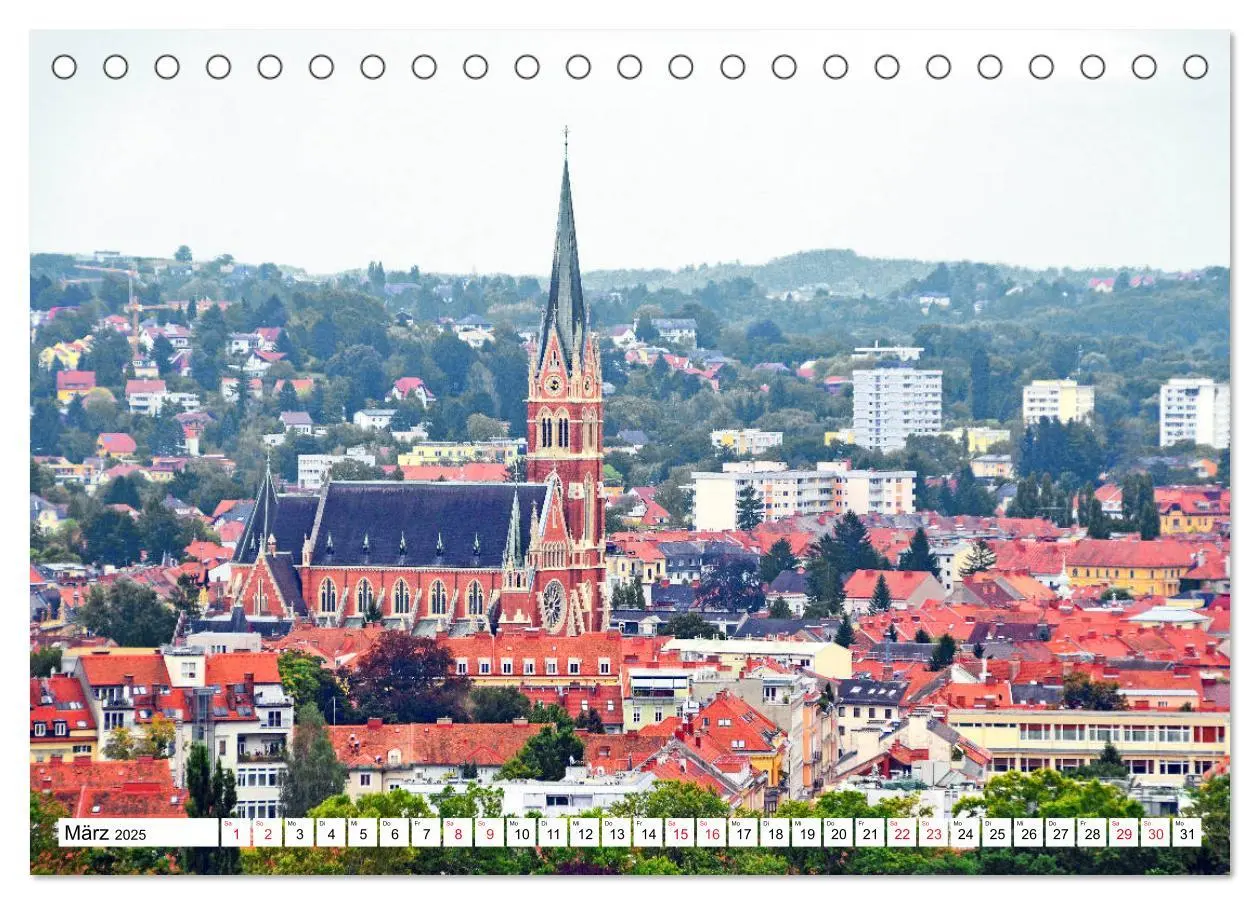 Bild: 9783435266968 | Graz - Ausblick auf die Dachlandschaft (Tischkalender 2025 DIN A5...