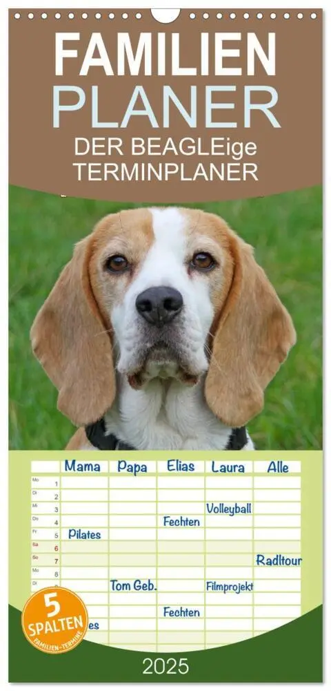 Cover: 9783457116968 | Familienplaner 2025 - DER BEAGLEige TERMINPLANER mit 5 Spalten...