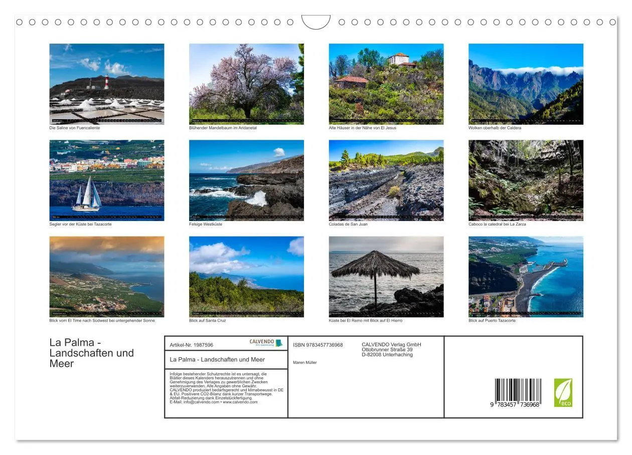 Bild: 9783457736968 | La Palma - Landschaften und Meer (Wandkalender 2026 DIN A3 quer),...