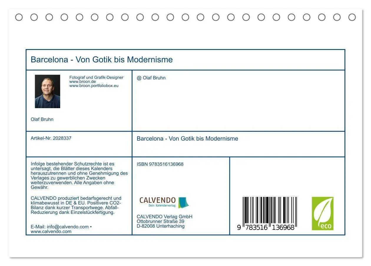 Bild: 9783516136968 | Barcelona - Von Gotik bis Modernisme (Tischkalender 2026 DIN A5...