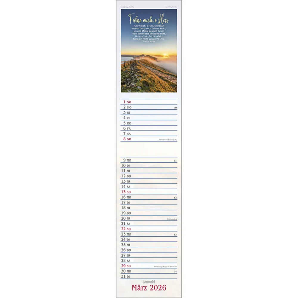 Bild: 9783754867068 | Das will ich mir schreiben in Herz und Sinn 2026 | Kalender | 14 S.