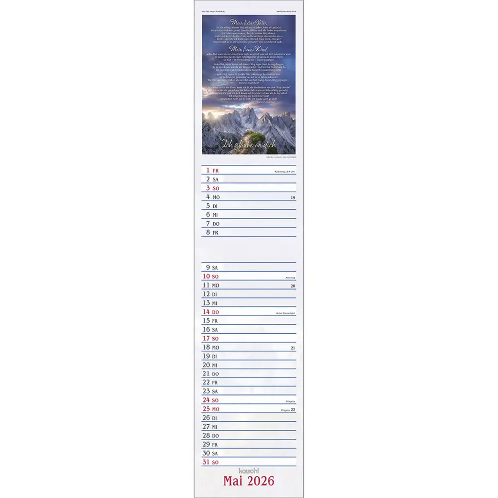 Bild: 9783754867068 | Das will ich mir schreiben in Herz und Sinn 2026 | Kalender | 14 S.