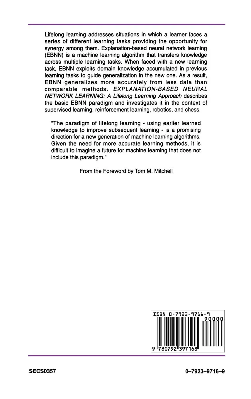 Rückseite: 9780792397168 | Explanation-Based Neural Network Learning | Sebastian Thrun | Buch