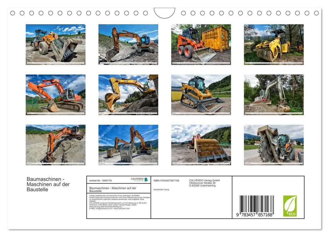 Bild: 9783457857168 | Baumaschinen - Maschinen auf der Baustelle (Wandkalender 2026 DIN...