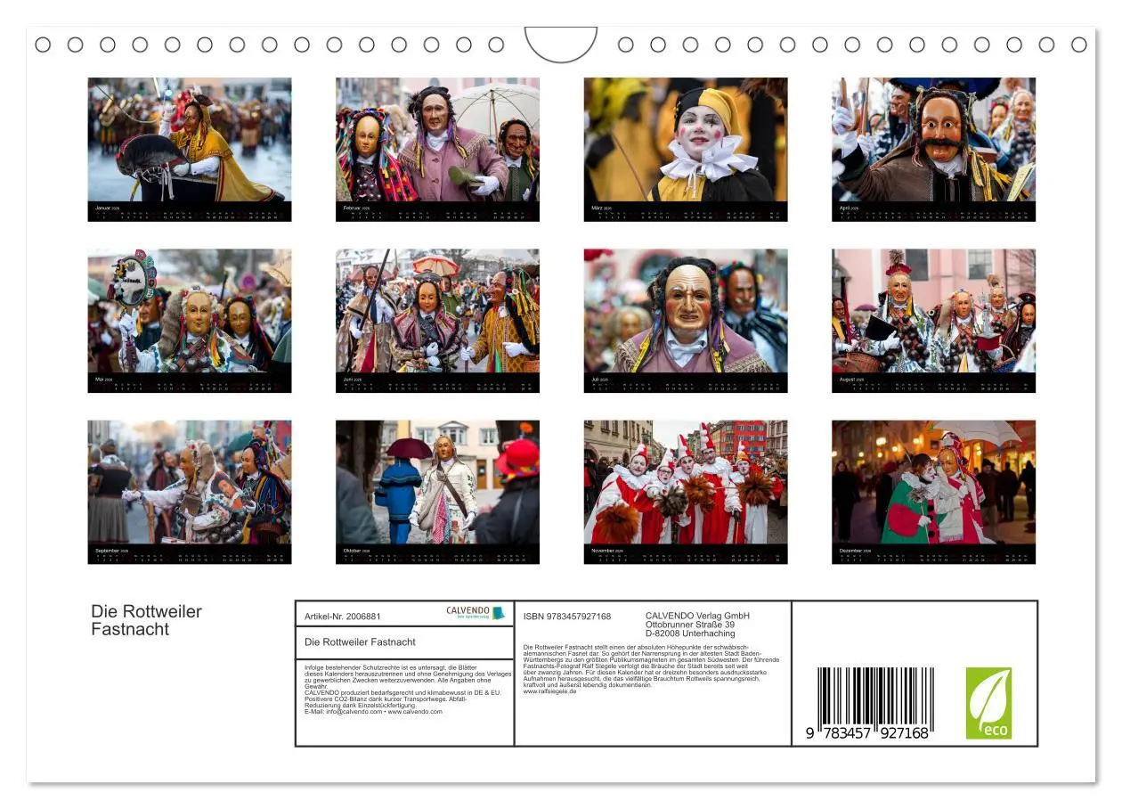 Bild: 9783457927168 | Die Rottweiler Fastnacht (Wandkalender 2026 DIN A4 quer), CALVENDO...