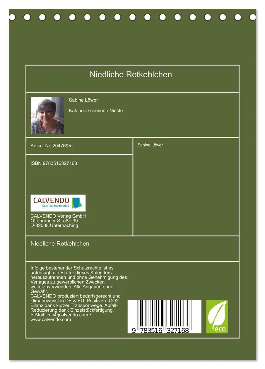 Bild: 9783516327168 | Niedliche Rotkehlchen (Tischkalender 2026 DIN A5 hoch), CALVENDO...