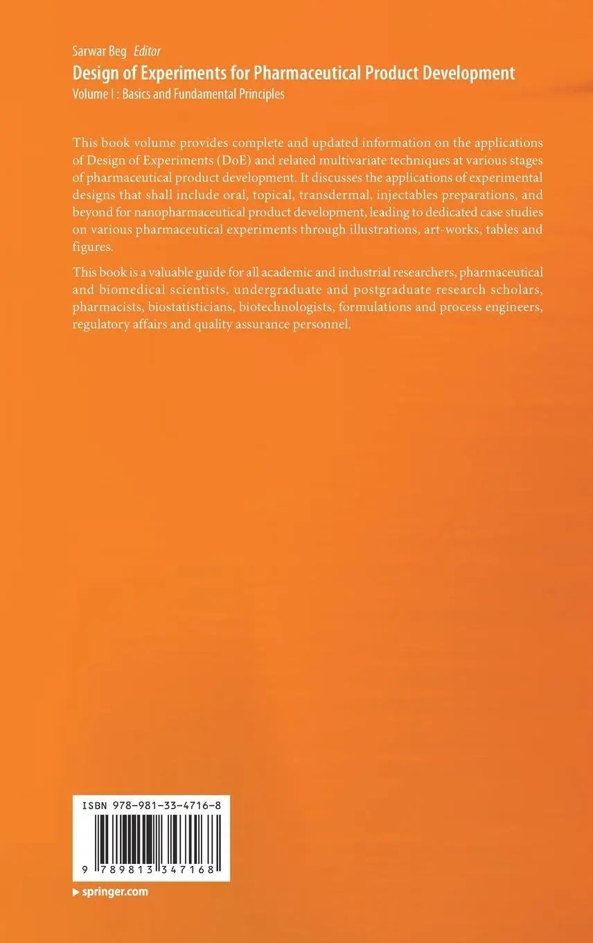 Rückseite: 9789813347168 | Design of Experiments for Pharmaceutical Product Development | Beg