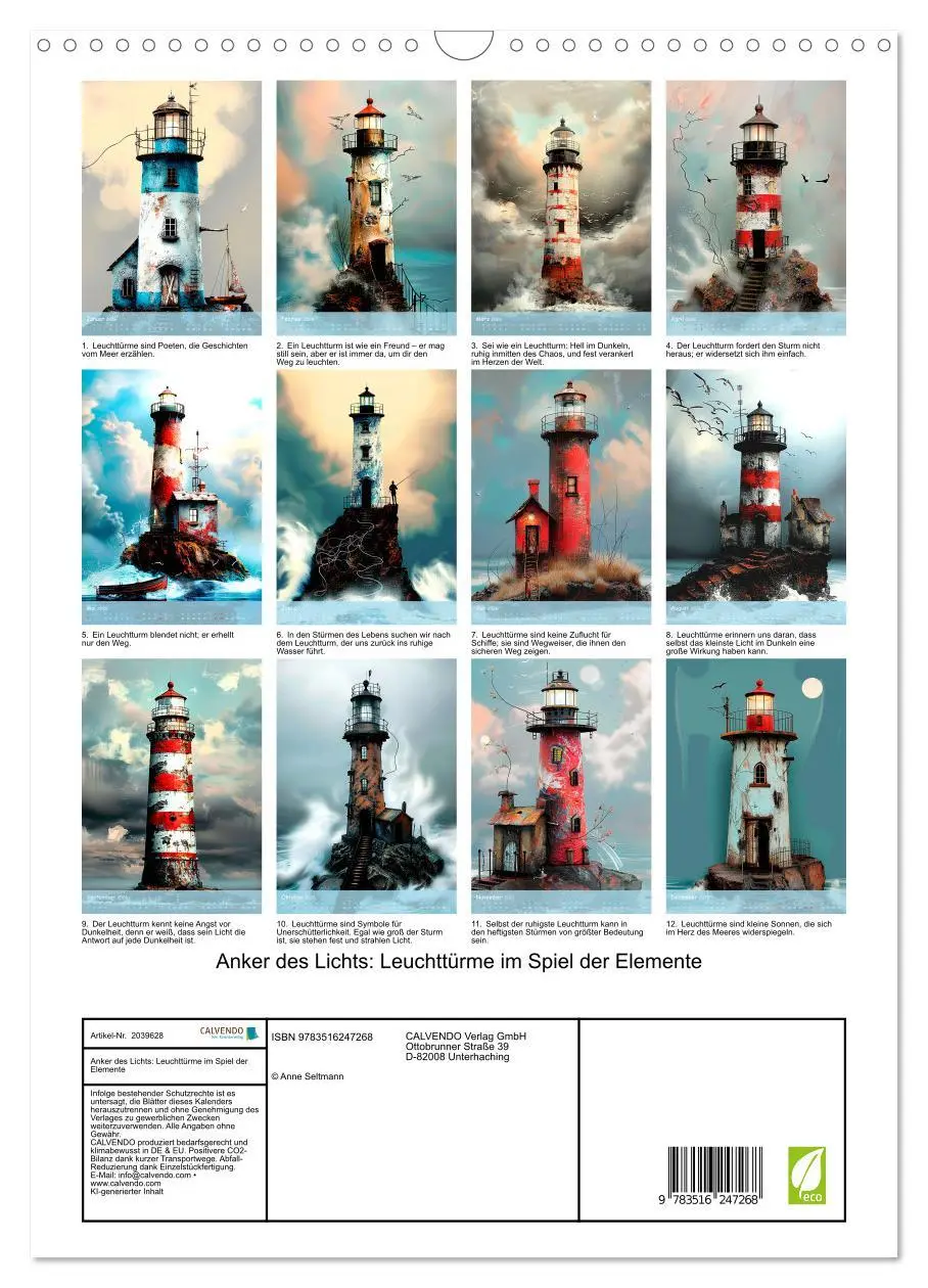 Bild: 9783516247268 | Anker des Lichts: Leuchttürme im Spiel der Elemente (Wandkalender...