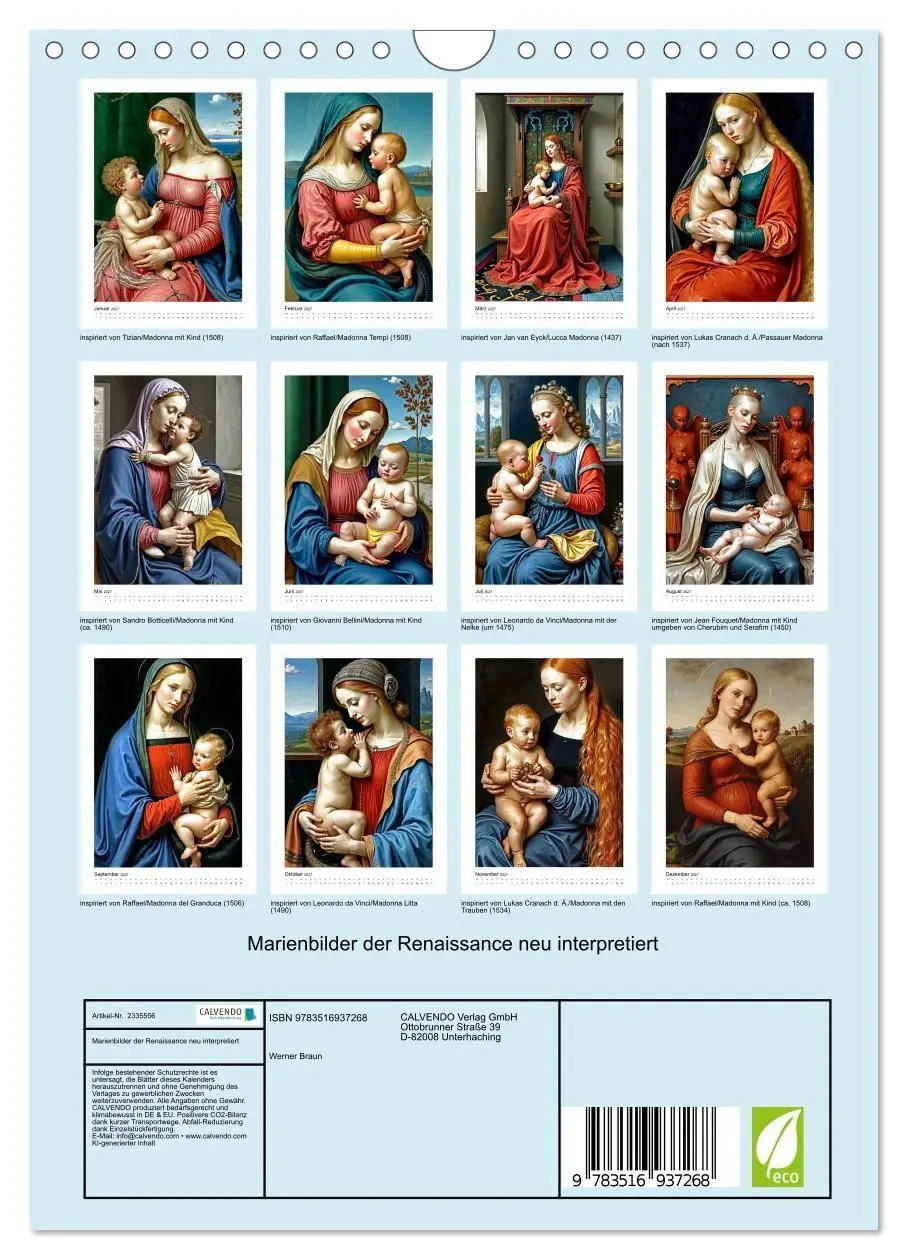 Bild: 9783516937268 | Marienbilder der Renaissance neu interpretiert (Wandkalender 2027...
