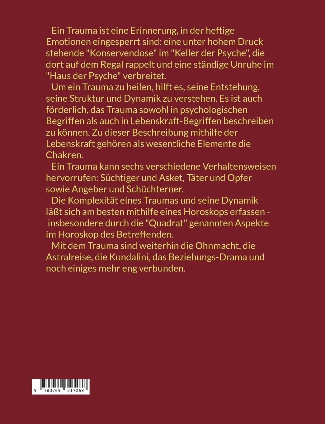 Rückseite: 9783769317268 | Trauma | Entstehung, Dynamik und Heilung | Harry Eilenstein | Buch