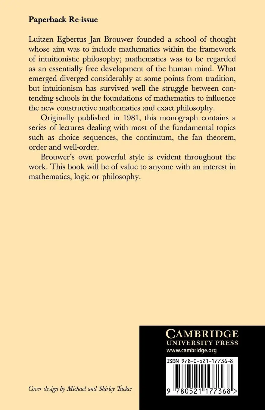 Rückseite: 9780521177368 | Brouwer's Cambridge Lectures on Intuitionism | Brouwer (u. a.) | Buch