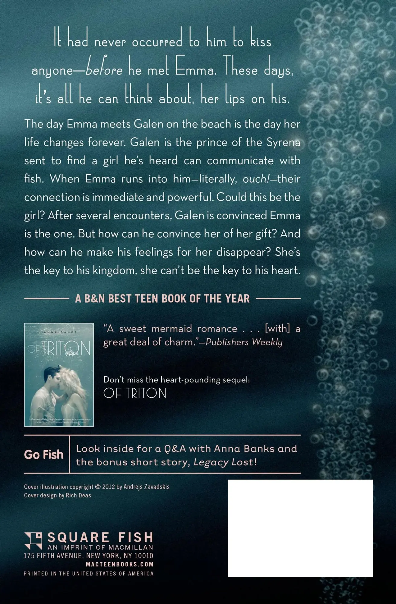 Rückseite: 9781250027368 | Of Poseidon | Anna Banks | Taschenbuch | Kartoniert / Broschiert