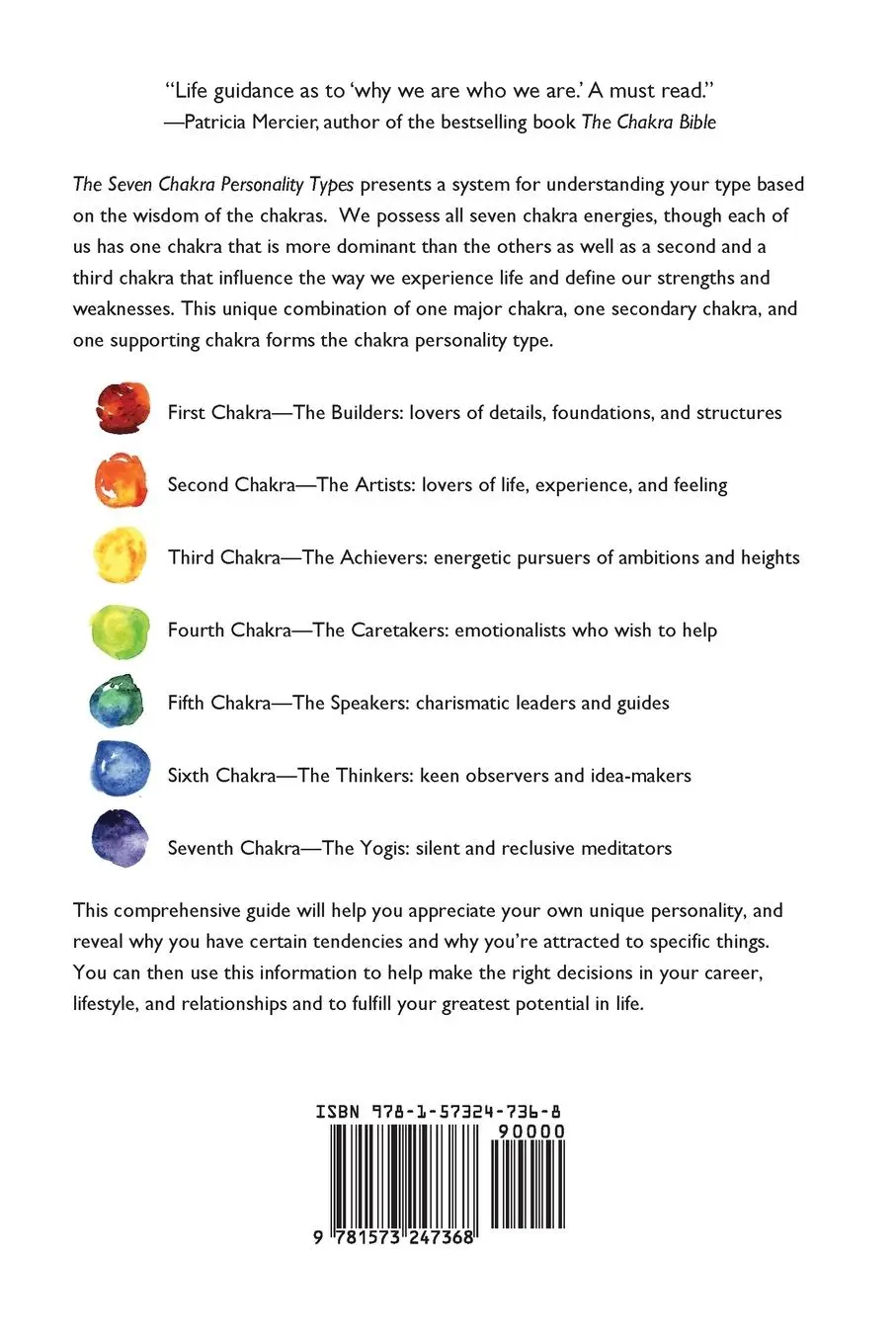 Rückseite: 9781573247368 | The Seven Chakra Personality Types | Shai Tubali | Taschenbuch | 2018