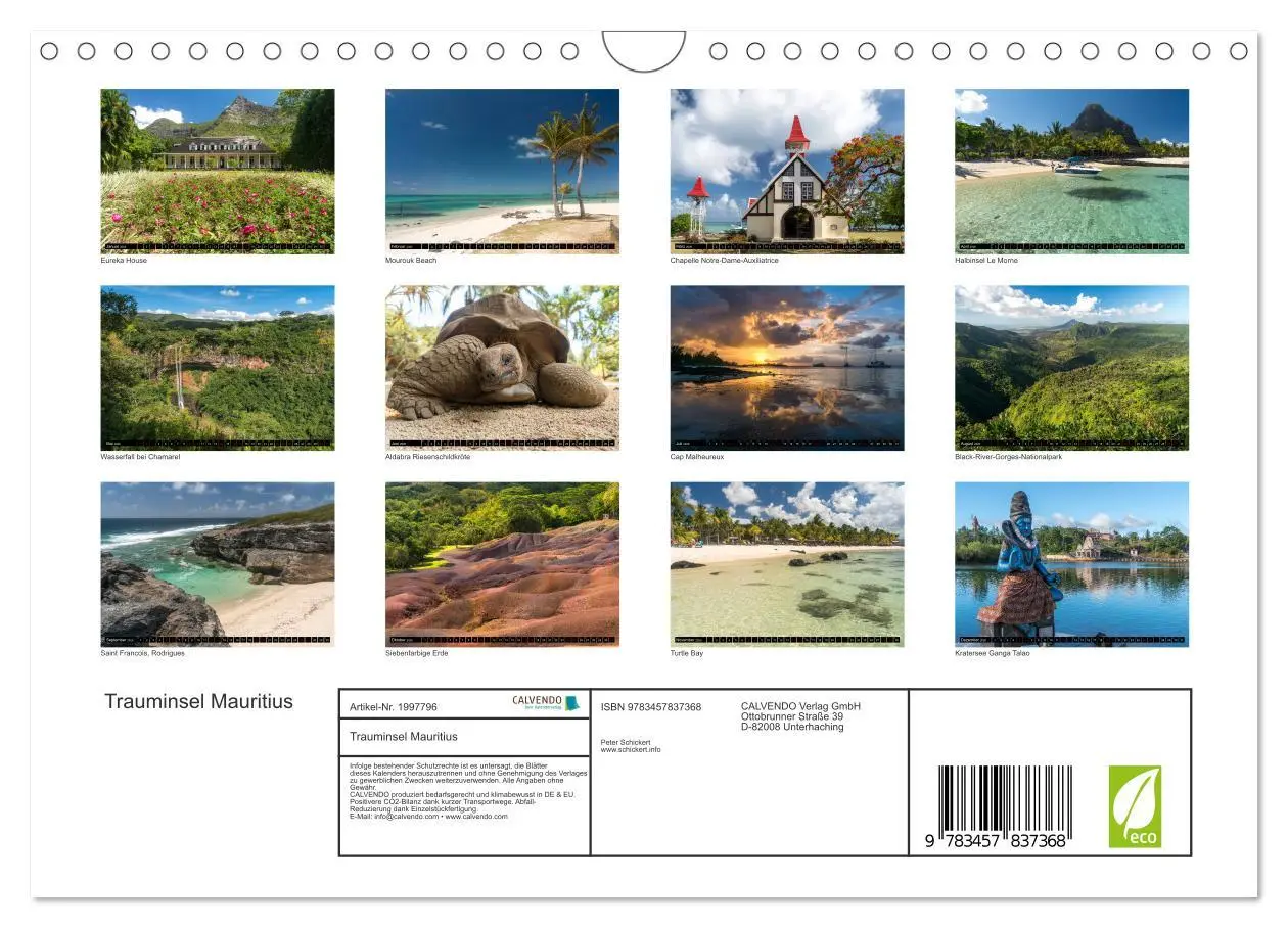 Bild: 9783457837368 | Trauminsel Mauritius (Wandkalender 2026 DIN A4 quer), CALVENDO...
