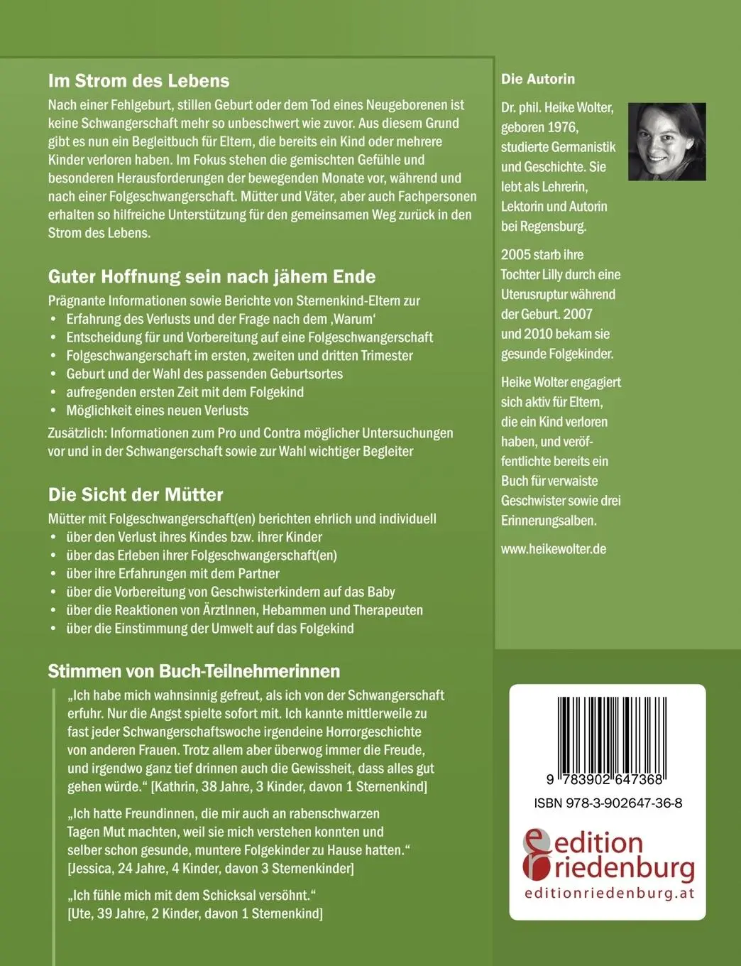 Rückseite: 9783902647368 | Meine Folgeschwangerschaft - Begleitbuch für Schwangere, ihre...