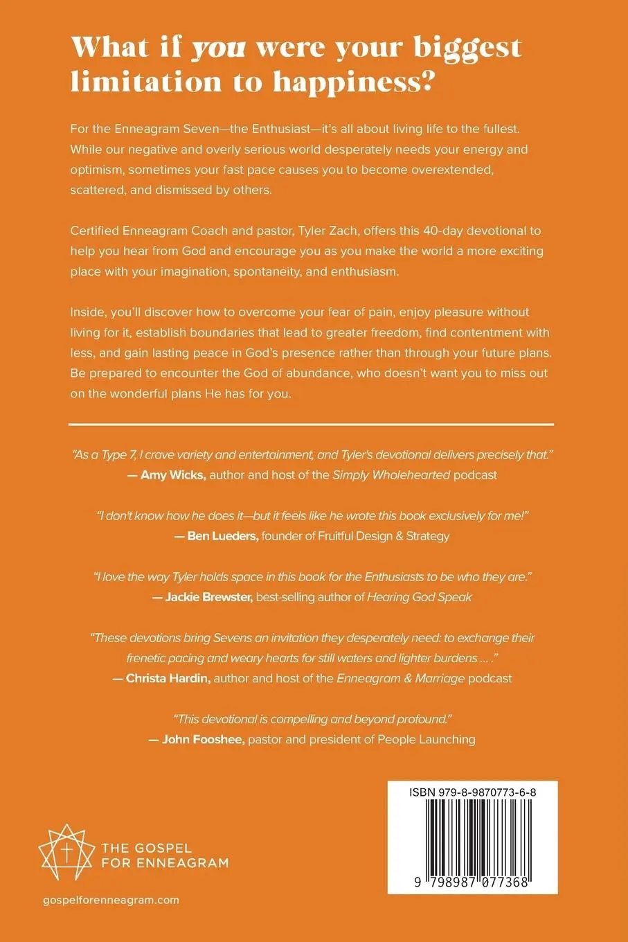 Rückseite: 9798987077368 | The Gospel for Enthusiasts | Tyler Zach | Taschenbuch | Englisch