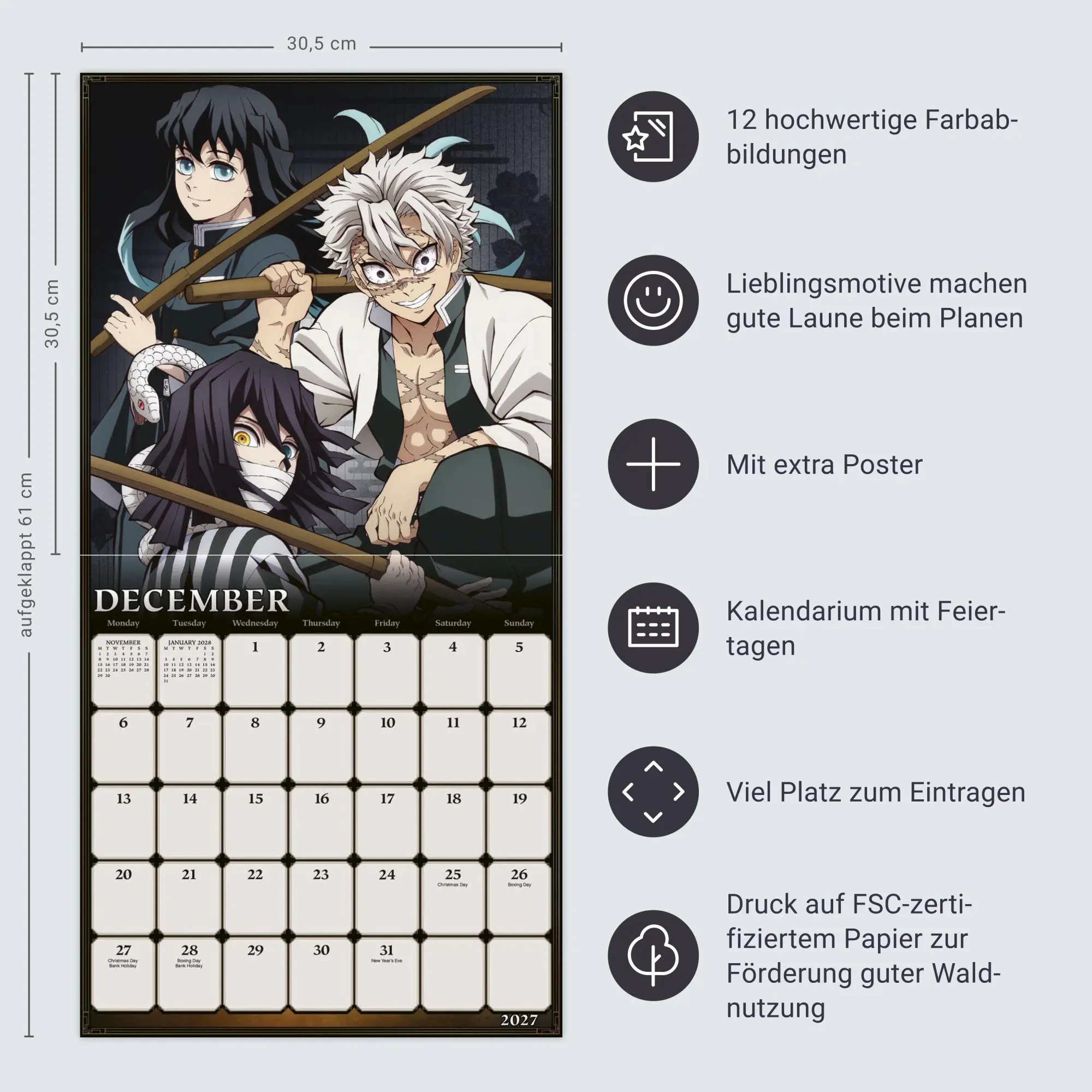 Bild: 9783840197468 | Demon Slayer Broschurkalender 2027 | Kalender | 28 S. | Englisch