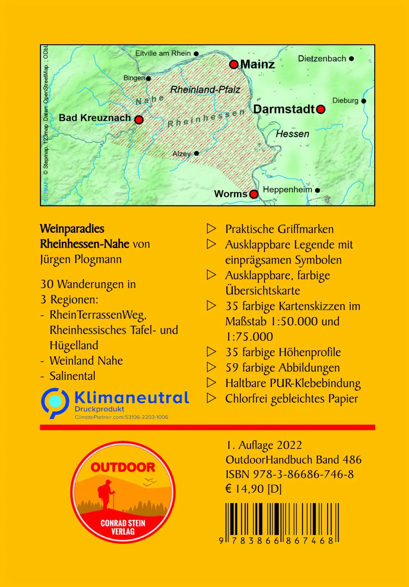 Rückseite: 9783866867468 | Weinparadies Rheinhessen-Nahe | 30 Touren durch Wälder und Weinberge