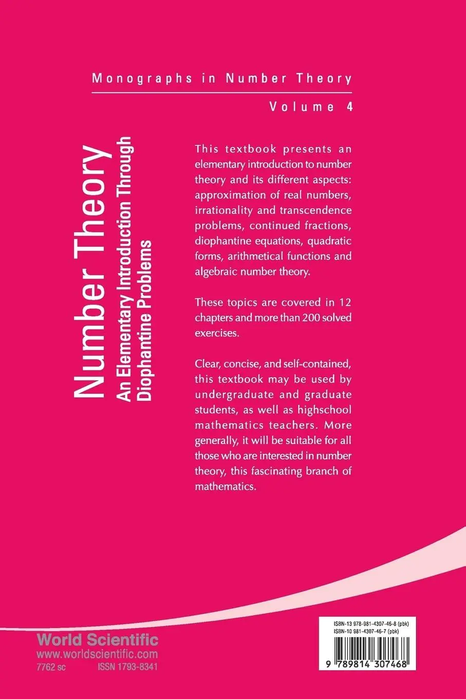 Rückseite: 9789814307468 | NUMBER THEORY | ELEMENT INTRO THROU..(V4) | Daniel Duverney | Buch