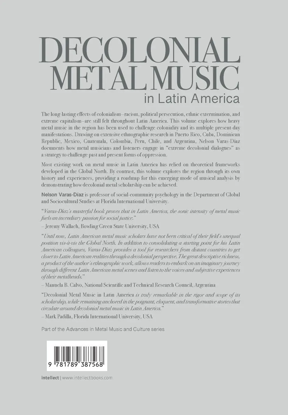 Rückseite: 9781789387568 | Decolonial Metal Music in Latin America | Nelson Varas-Díaz | Buch