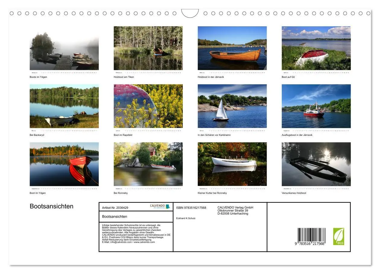 Bild: 9783516217568 | Bootsansichten (Wandkalender 2026 DIN A3 quer), CALVENDO...