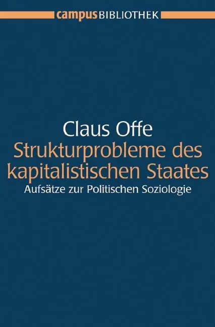Cover: 9783593377568 | Strukturprobleme des kapitalistischen Staates | Claus Offe | Buch