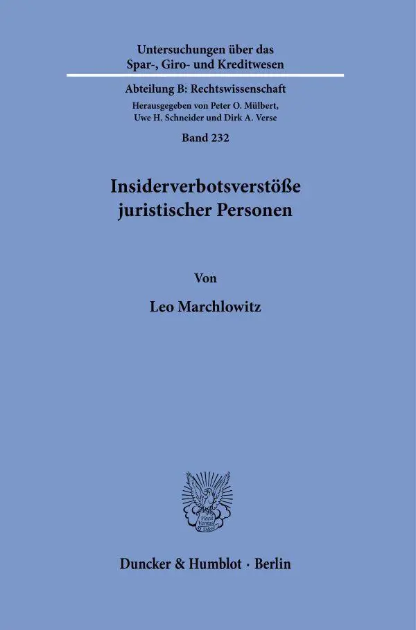 Insiderverbotsverstöße juristischer Personen