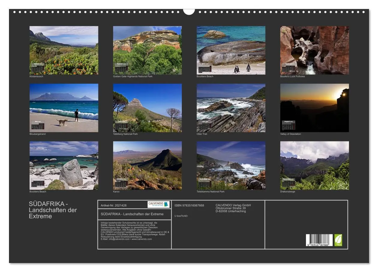 Bild: 9783516067668 | SÜDAFRIKA - Landschaften der Extreme (Wandkalender 2026 DIN A2...