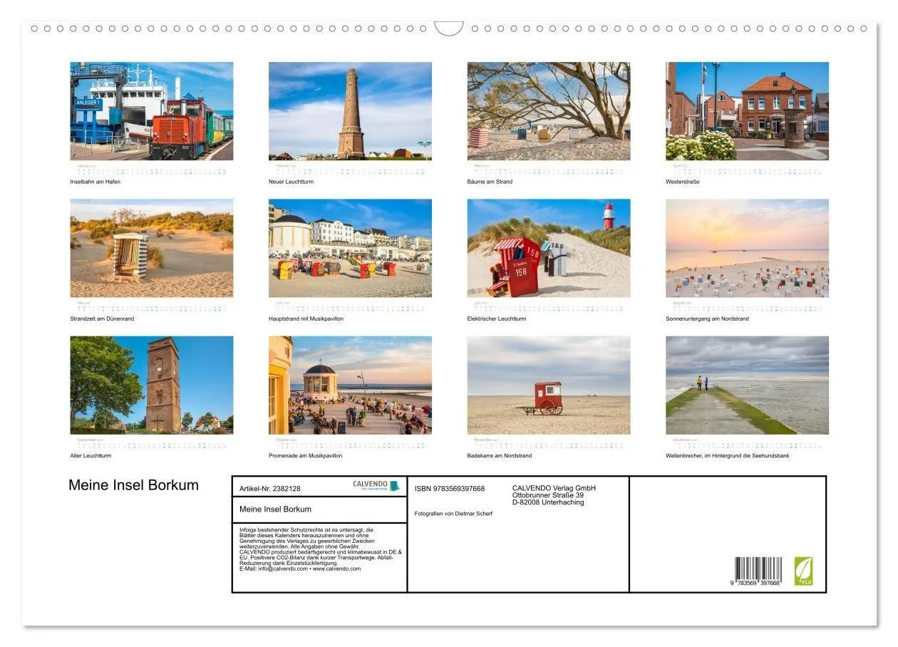 Bild: 9783569397668 | Meine Insel Borkum (Wandkalender 2027 DIN A2 quer), CALVENDO...