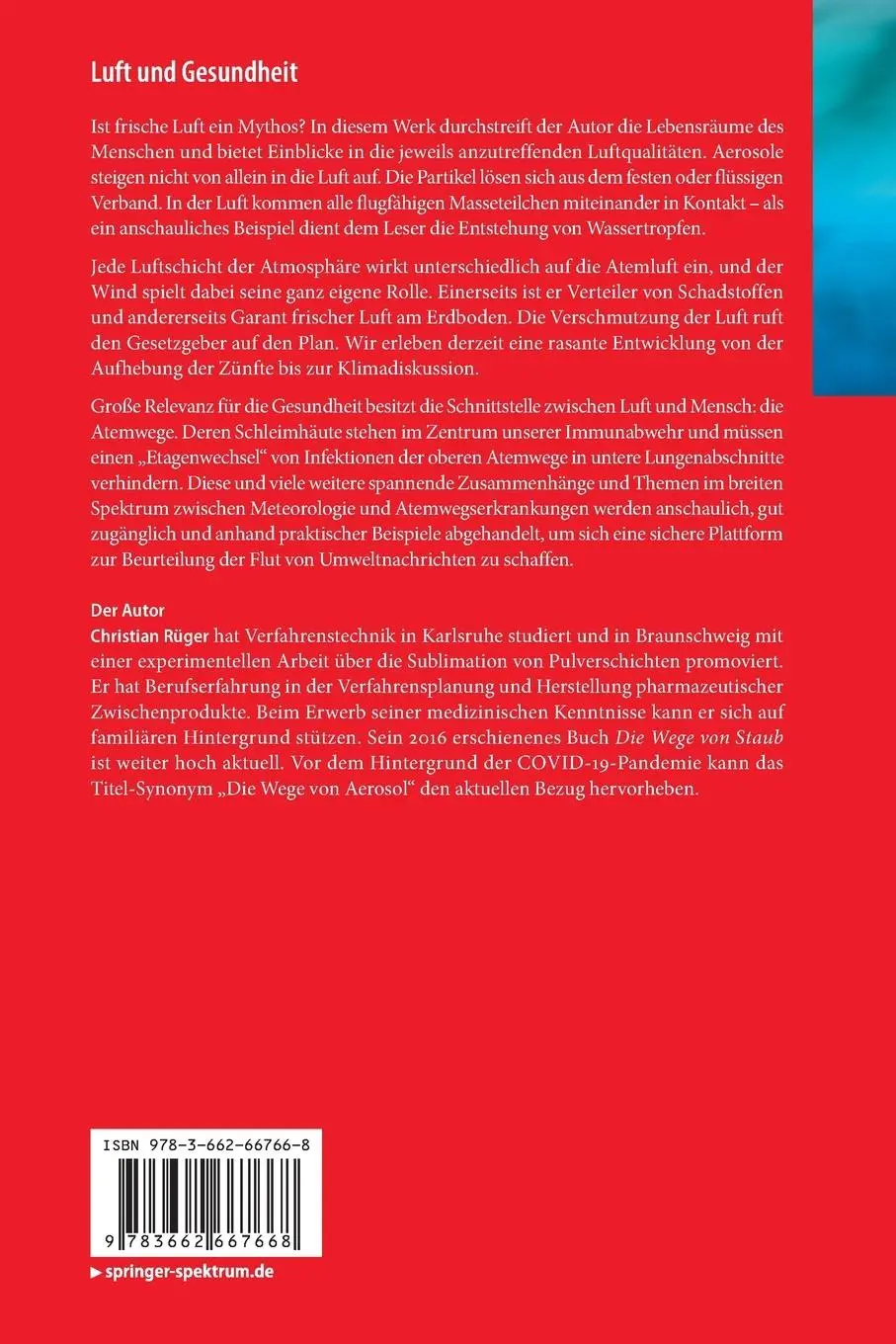 Rückseite: 9783662667668 | Luft und Gesundheit | Christian Rüger | Taschenbuch | xiii | Deutsch