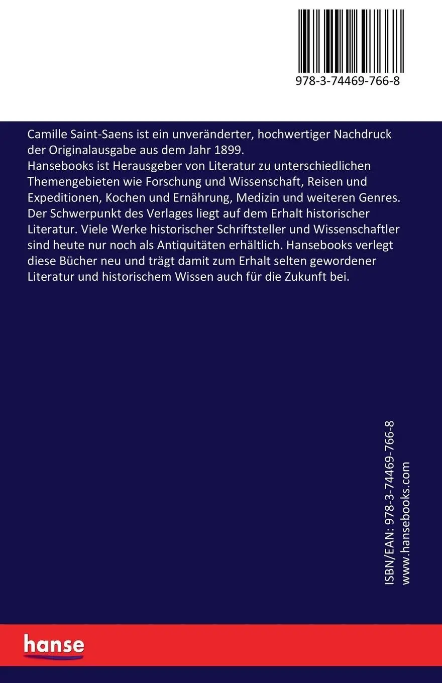 Rückseite: 9783744697668 | Camille Saint-Saens | Otto Neitzel | Taschenbuch | 120 S. | Deutsch