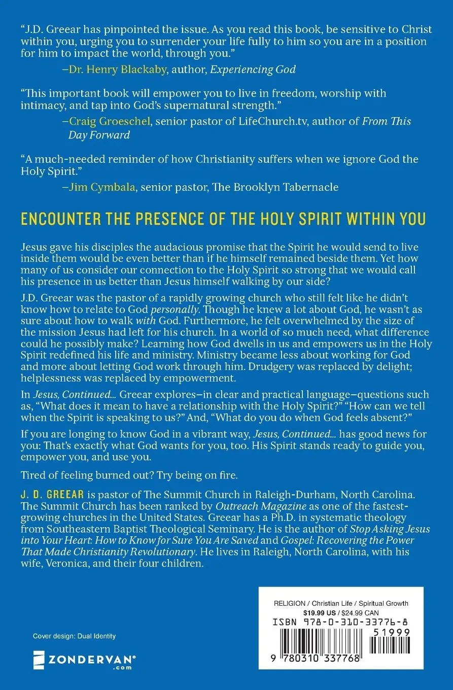 Rückseite: 9780310337768 | Jesus, Continued... | J. D. Greear | Taschenbuch | Englisch | 2014
