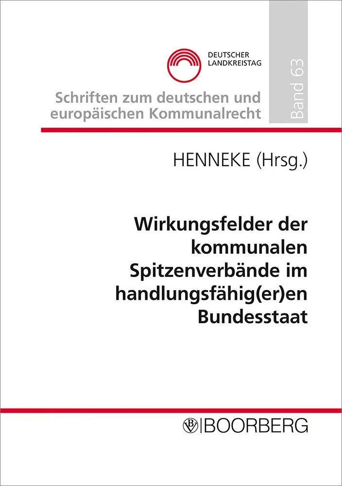 Cover: 9783415077768 | Wirkungsfelder der kommunalen Spitzenverbände im...