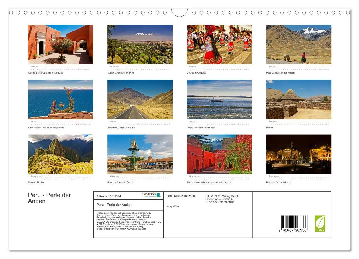 Bild: 9783457967768 | Peru - Perle der Anden (Wandkalender 2026 DIN A3 quer), CALVENDO...