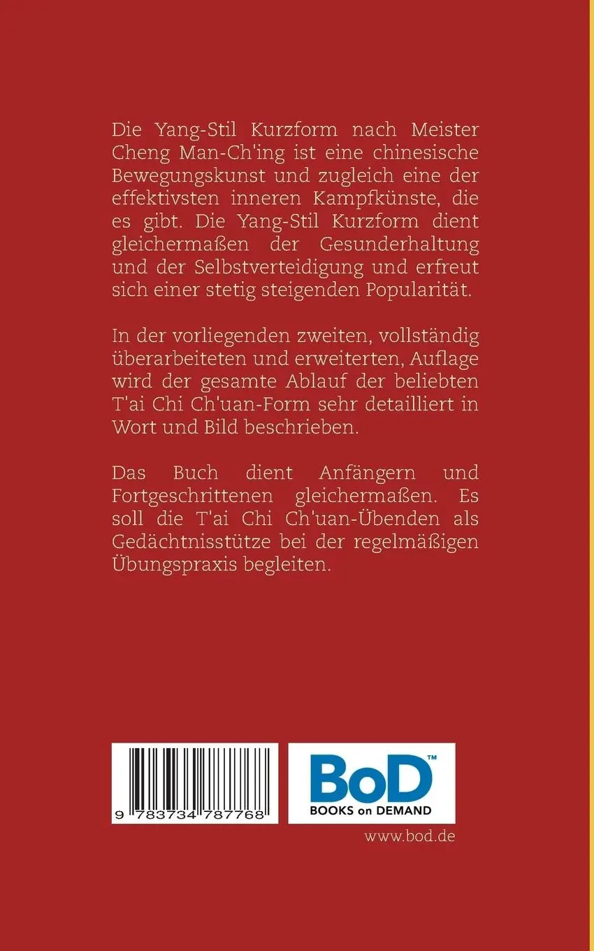 Rückseite: 9783734787768 | T'ai Chi Ch'uan | Yang-Stil Kurzform nach Meister Cheng Man-Ch'ing