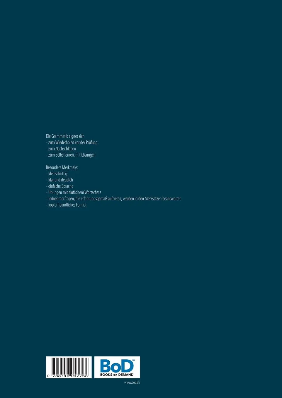 Rückseite: 9783746047768 | Merk dir das! | Tabellen, Merksätze, Übungen zur Grammatik bis B1