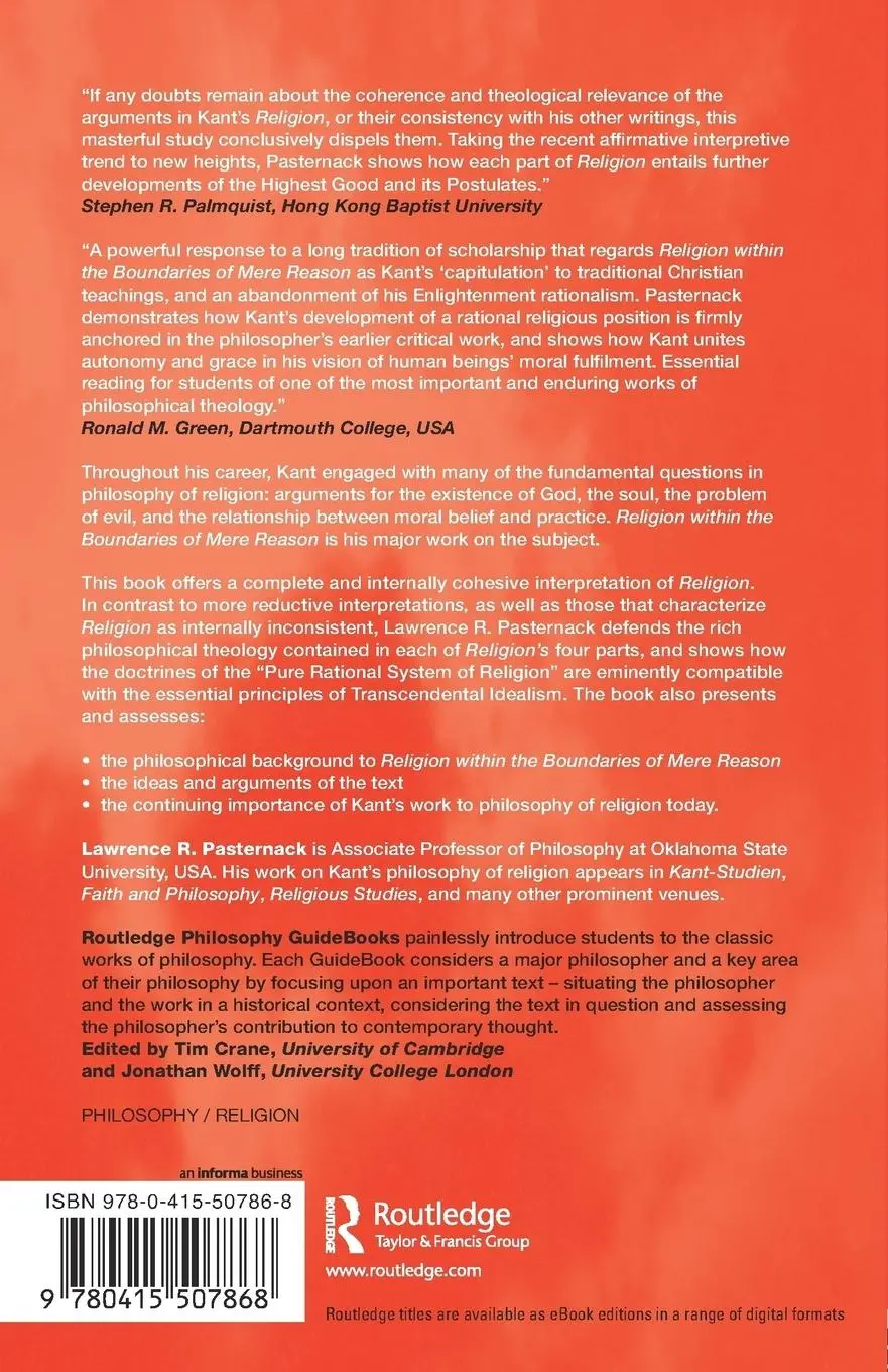 Rückseite: 9780415507868 | Routledge Philosophy Guidebook to Kant on Religion within the...