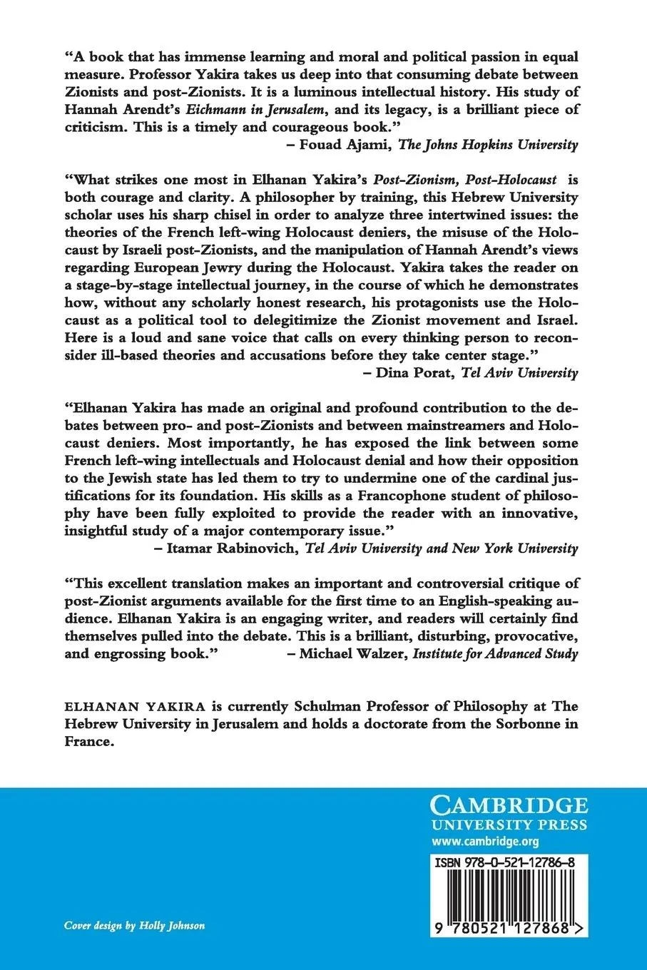 Rückseite: 9780521127868 | Post-Zionism, Post-Holocaust | Elhanan Yakira | Taschenbuch | Englisch