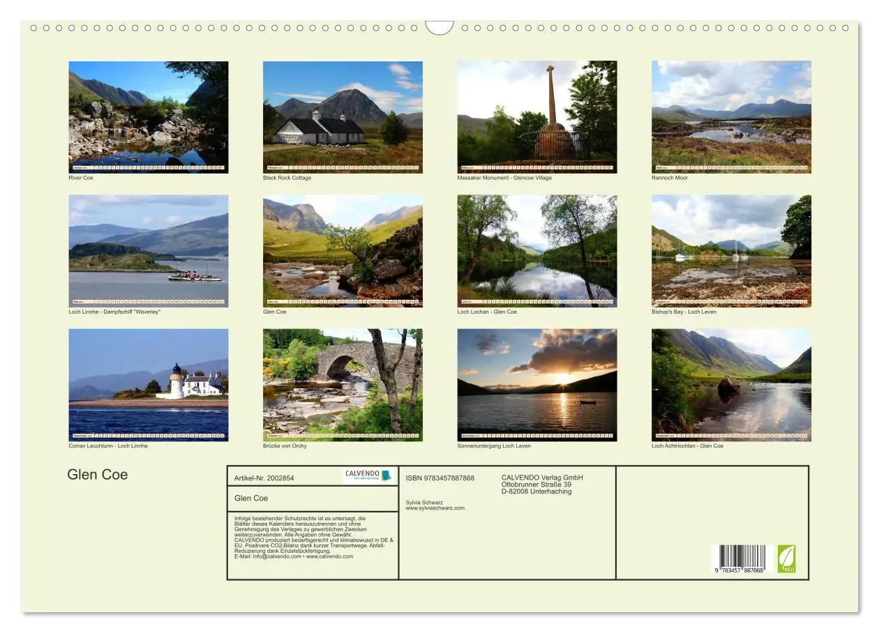 Bild: 9783457887868 | Glen Coe (Wandkalender 2026 DIN A2 quer), CALVENDO Monatskalender